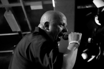 Ronan Harris of VNV Nation performing rare tracks on their first performance of the festival.